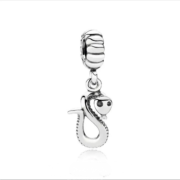3/$15 Silvery Snake Pandora-type European charm - Picture 1 of 5